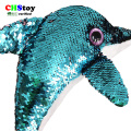 CHStoy #20A3056 stuffed sequin dophin toy custom animal sequin toy factory